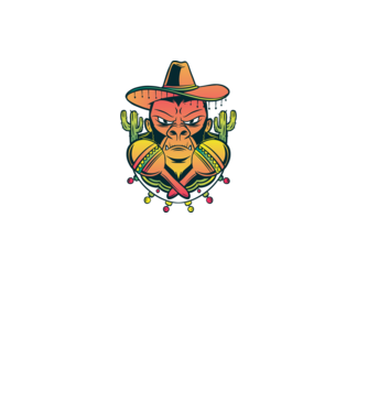 Gorila mexicană model gri pe tricou