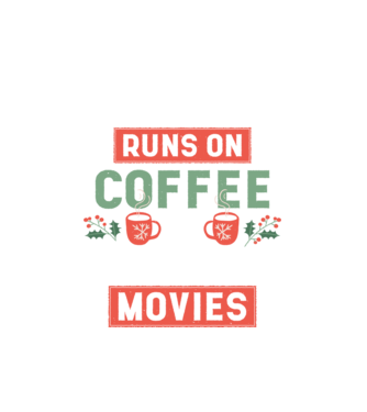 Această mamă funcționează cu cafea și filme de crăciun model alb pe tricou
