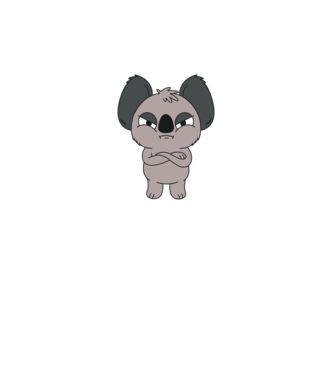 Koala Supărat model gri pe tricou