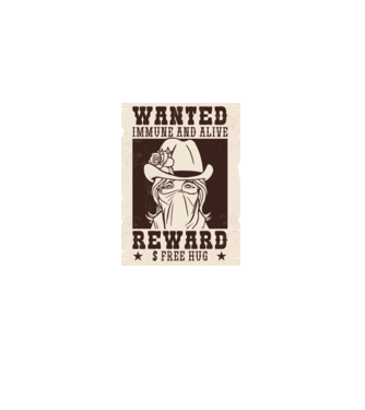Afiș Wanted - Îmbrățișări gratuite model roșu pe tricou