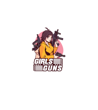 Anime fată cu armă model roz deschis pe tricou