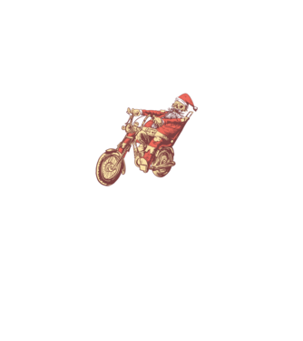 Moș Crăciun Motociclist model negru pe tricou