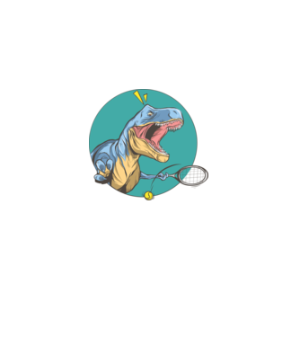 Dinozaur T-rex Tenis model alb pe tricou