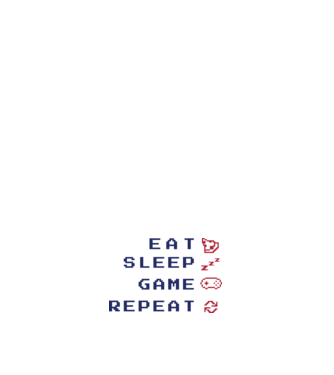 Eat Sleep Game Repeat model negru pe tricou