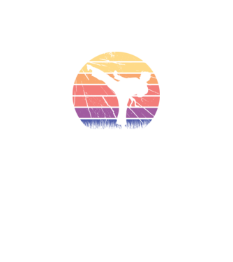 Karate Retro model negru pe tricou