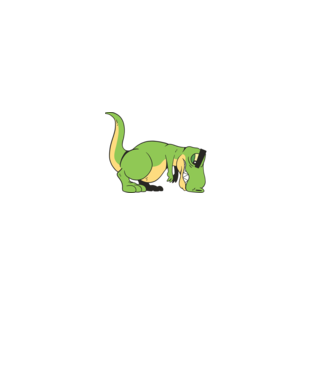 T-rex Push-up model verde pe tricou