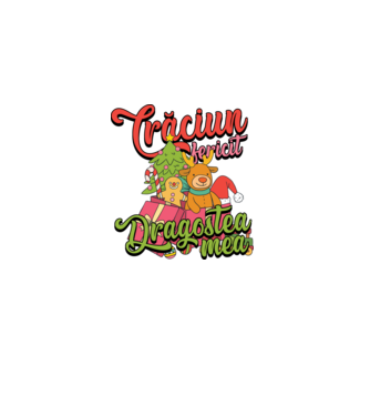 CRĂCIUN FERICIT DRAGOSTEA MEA model negru pe tricou