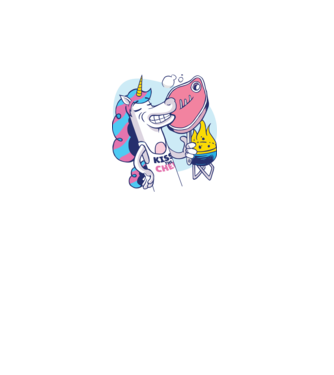 Unicorn Steak BBQ model alb pe tricou