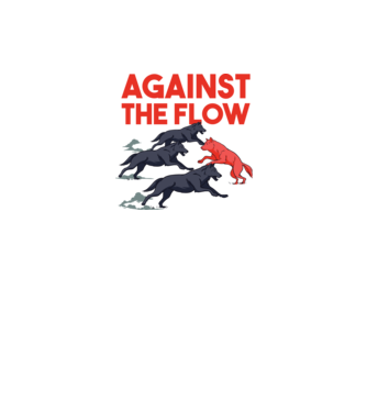 Against the flow - Împotriva curentului model alb pe tricou