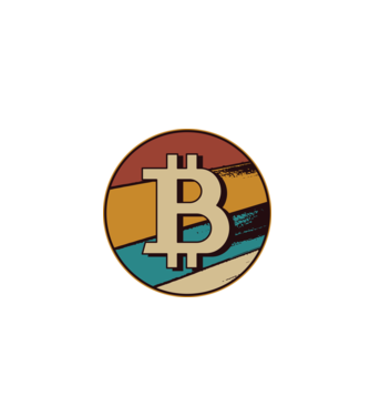 Bitcoin retro model negru pe tricou