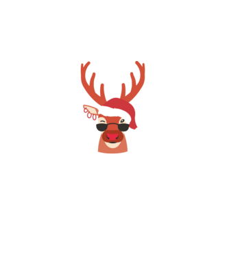 Cool Reindeer Rudolph model negru pe tricou