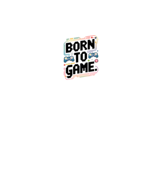 Born to Game Pixel Alb model alb pe tricou