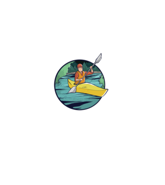 Caiac-canoe model negru pe tricou