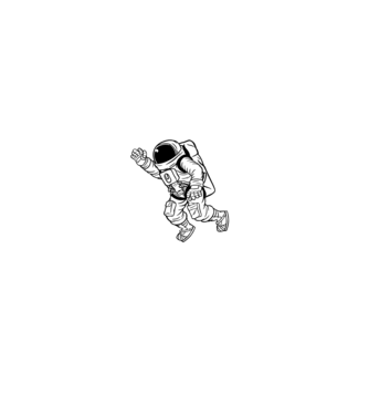 Astronaut model negru pe tricou