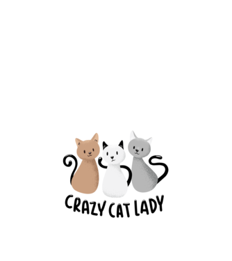 Crazy Cat Lady - fată nebună cu pisică model nisipiu pe tricou