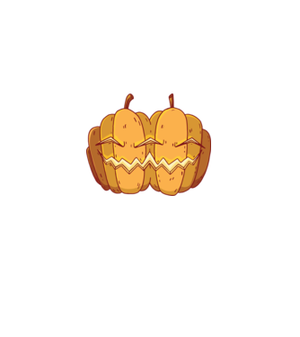 Dovleci siamezi de Halloween model negru pe tricou