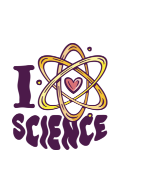 I Love Science știință model negru pe tricou