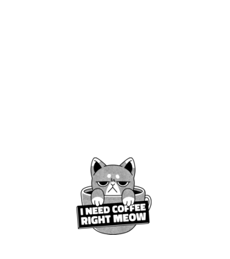 I need Coffee Right Meow model albastru deschis pe tricou