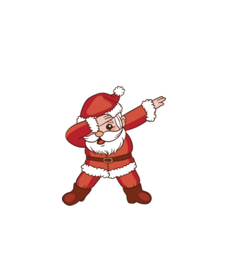Santa Dab model alb pe tricou