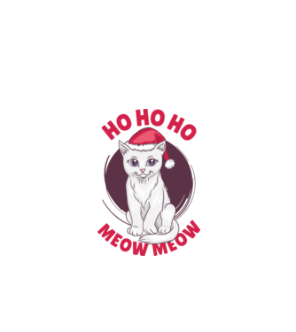 Ho Ho Ho Ho Ho Ho Ho Meow Meow Crăciun cu pisică model alb pe tricou