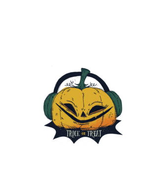 Dovleac Halloween model alb pe tricou
