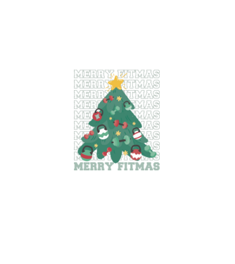 Merry Fitmas Fitmas Pom de Crăciun Fitness model negru pe tricou