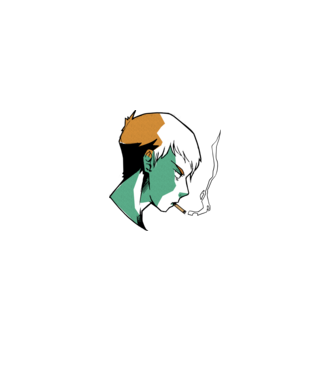 Anime băiat fumător model verde pe tricou