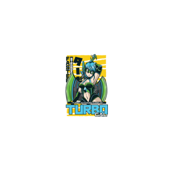 Turbo Gal Anime model alb pe tricou
