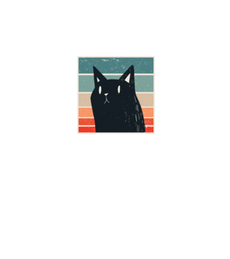 Pisică retro model negru pe tricou