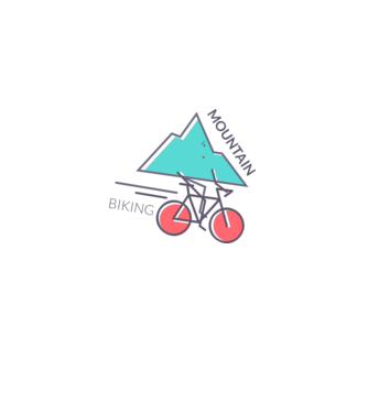 Mountain Biking model alb pe tricou