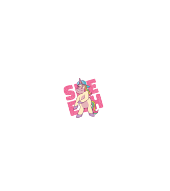 Unicorn Shesh model negru pe tricou