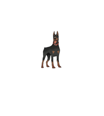 Tricou cu câine dobermann model gri pe tricou