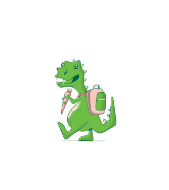 Elev Dino model negru pe tricou