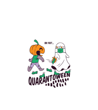 Quarantoween model alb pe tricou