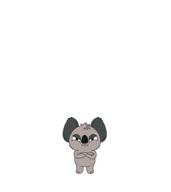 Koala Supărat model negru pe tricou