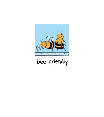 Bee friendly model alb pe tricou