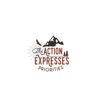 The action expresses priorities model alb pe tricou