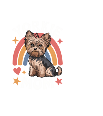Yorkie Mom Negru model negru pe tricou