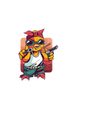 Pew Pew Pew Madafakas Pui model negru pe tricou