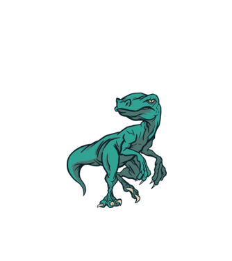 Dinozaur Raptor model alb pe tricou