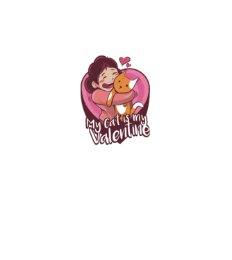 'Pisica mea este dragostea mea Tricou drăguț pentru Valentine''s Day' model alb pe tricou