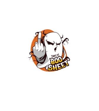 This is Boo Sheet Halloween model negru pe tricou