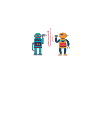 Walkie Talkie Robot model alb pe tricou