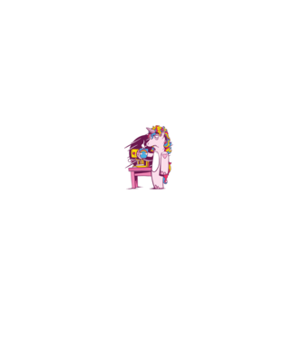 Unicorn Cafea model gri pe tricou