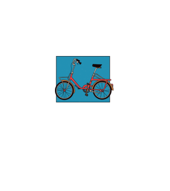 Bicicletă Camping model alb pe tricou