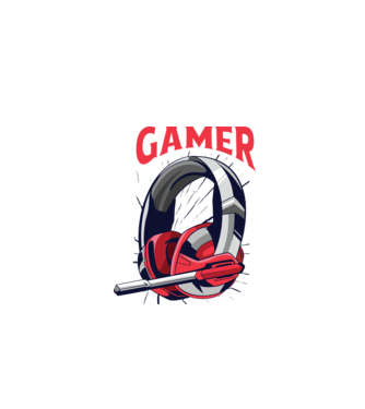 Căști Gamer model alb pe tricou