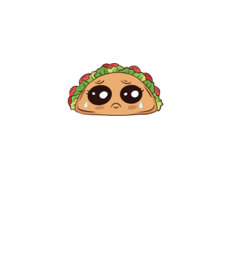 Taco trist model alb pe tricou