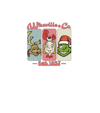 Whoville & Co - Grinch model alb pe tricou