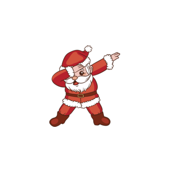 Santa Dab model alb pe tricou