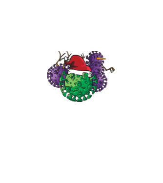 Christmas Covid model alb pe tricou